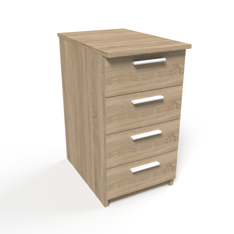 Тумба стаціонарна з чотирма шухлядами 402х600х744 мм/ 16 мм, Дуб сонома/ Елкон-Дізайн